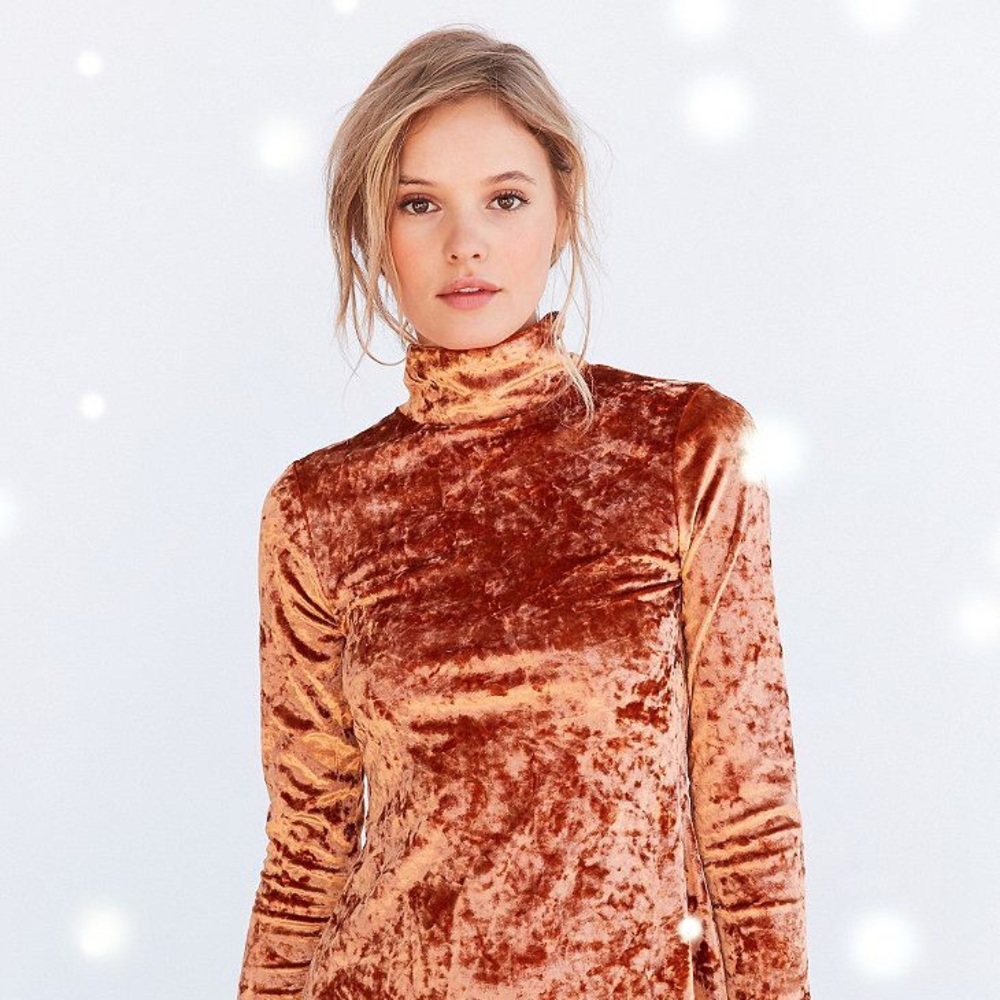 UO Kimchi Blue Crushed Velvet Mini Dress